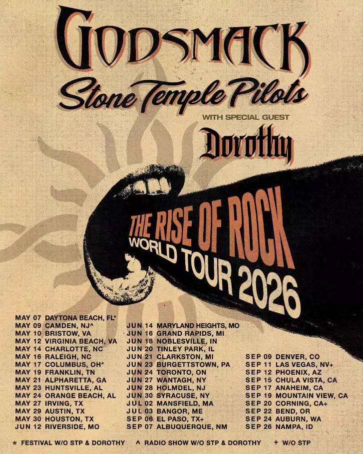 GODSMACK Announce THE RISE OF ROCK WORLD TOUR 2026