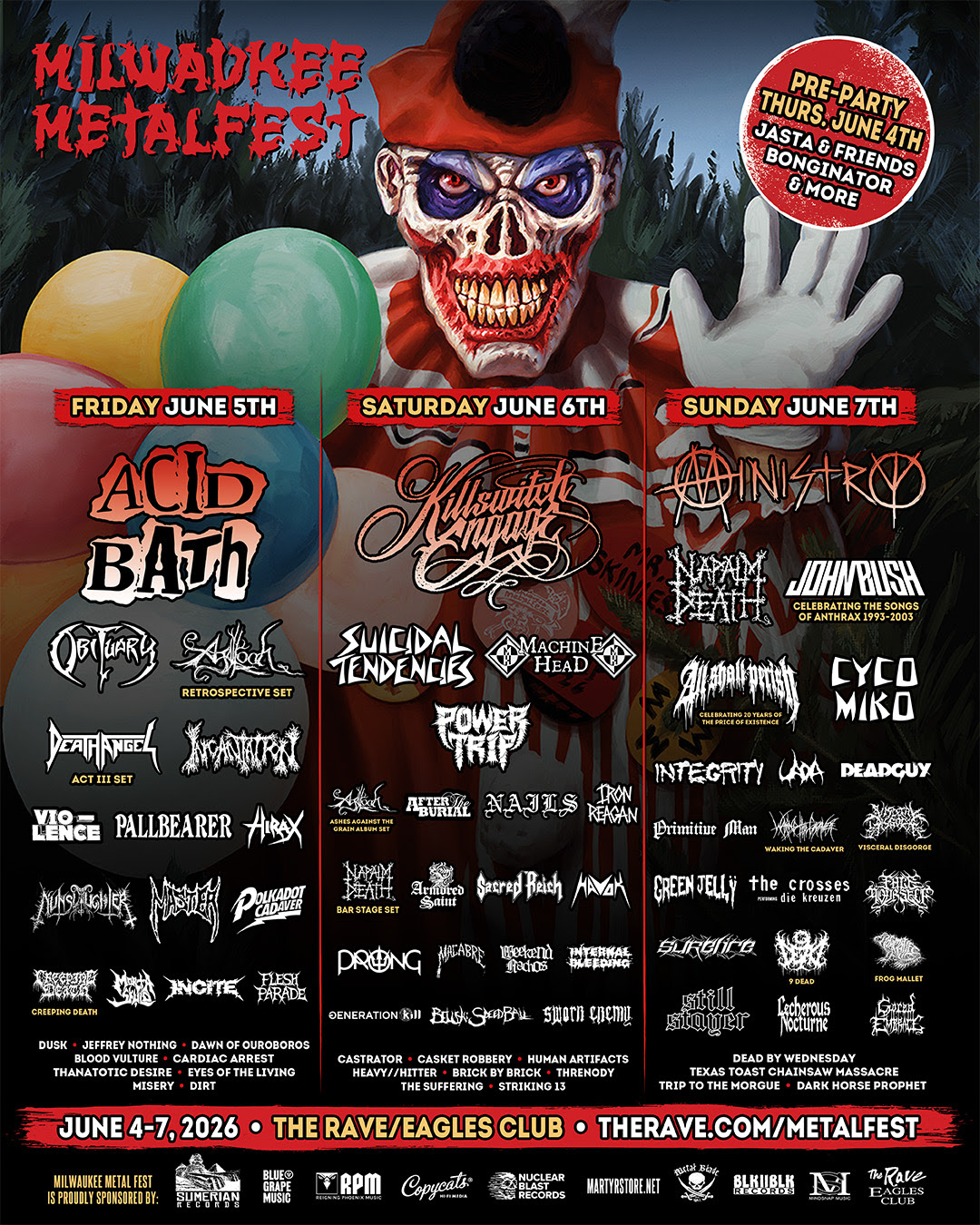 MILWAUKEE METAL FESTIVAL 2026 Updates Lineup with Five New Bands