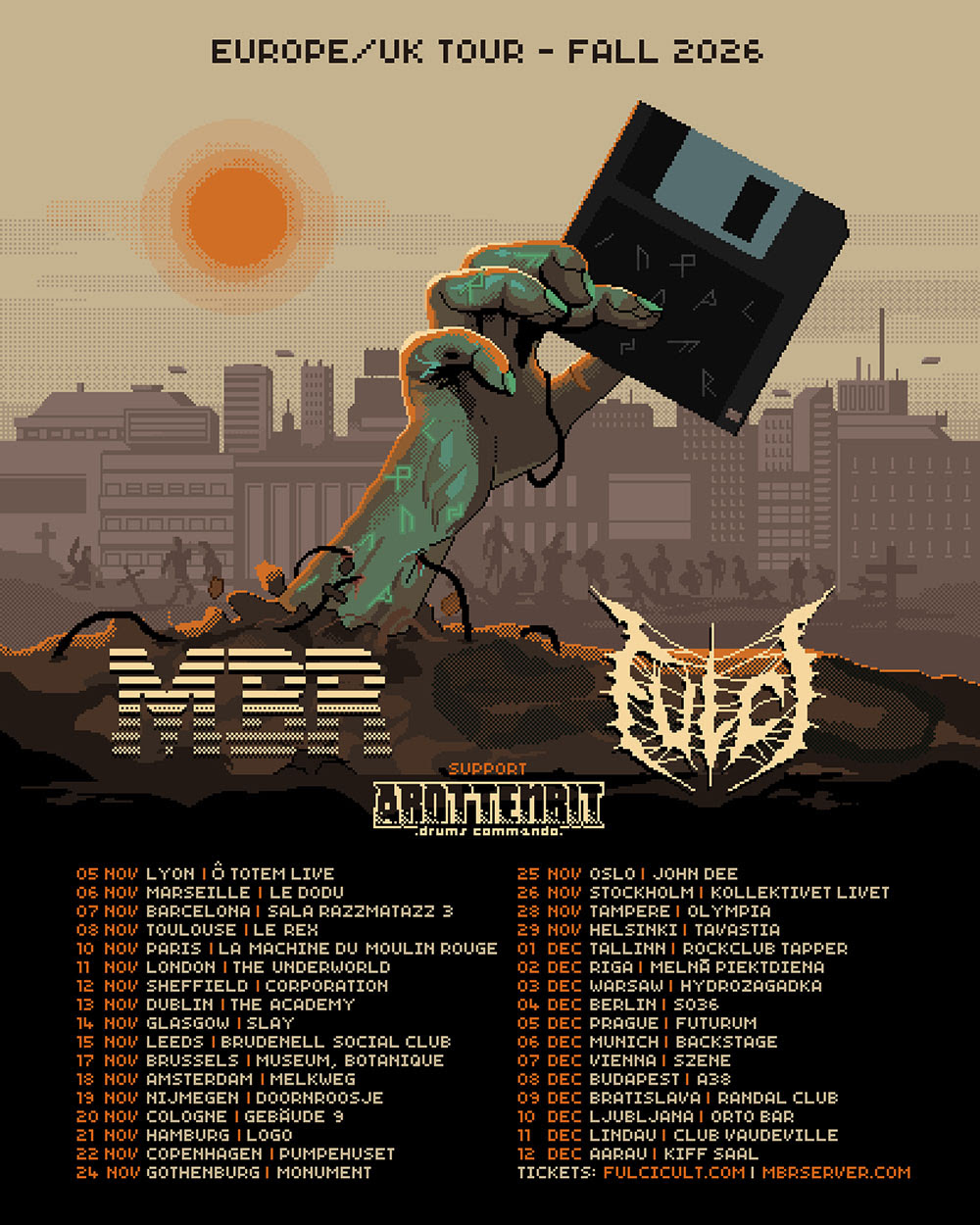 MASTER BOOT RECORD and FULCI Announce An Exclusive Co-Headlining Tour Across Europe And The UK In Fall 2026
