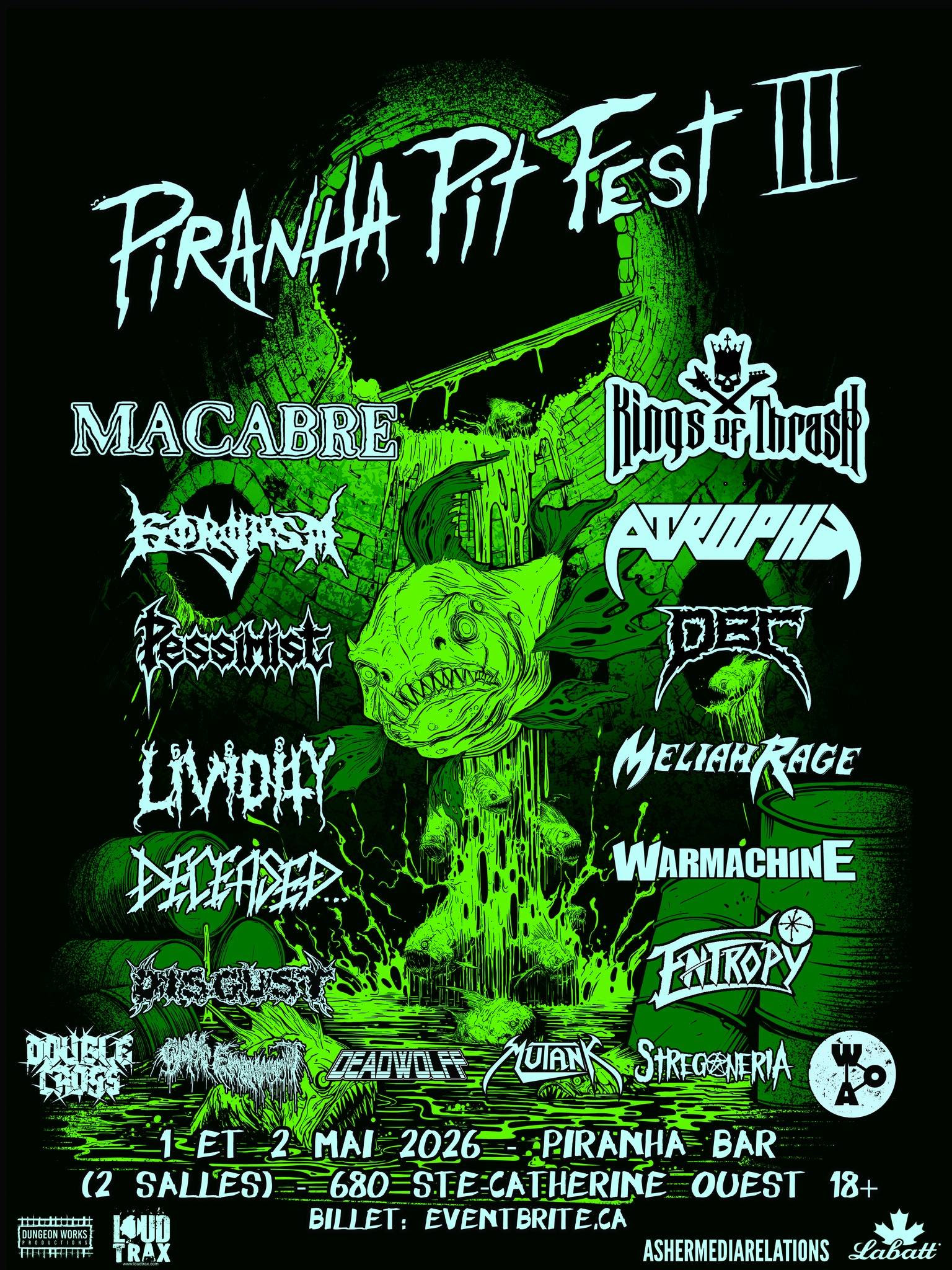 PIRANHA PIT FEST III (Montreal) Announces 2026 Lineup