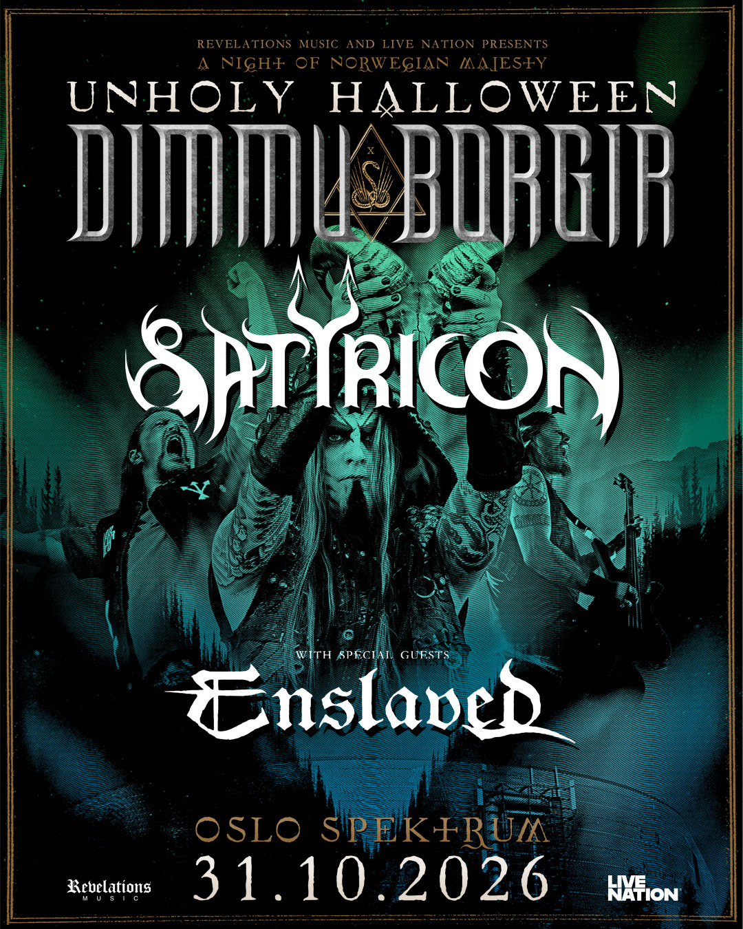 DIMMU BORGIR, SATYRICON + ENSLAVED Unite For Historic Halloween Arena Show