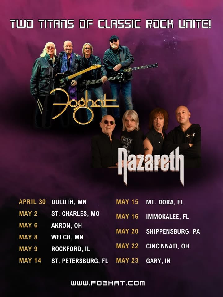 FOGHAT And NAZARETH, Two Titans Of Classic Rock Unite For A Tour