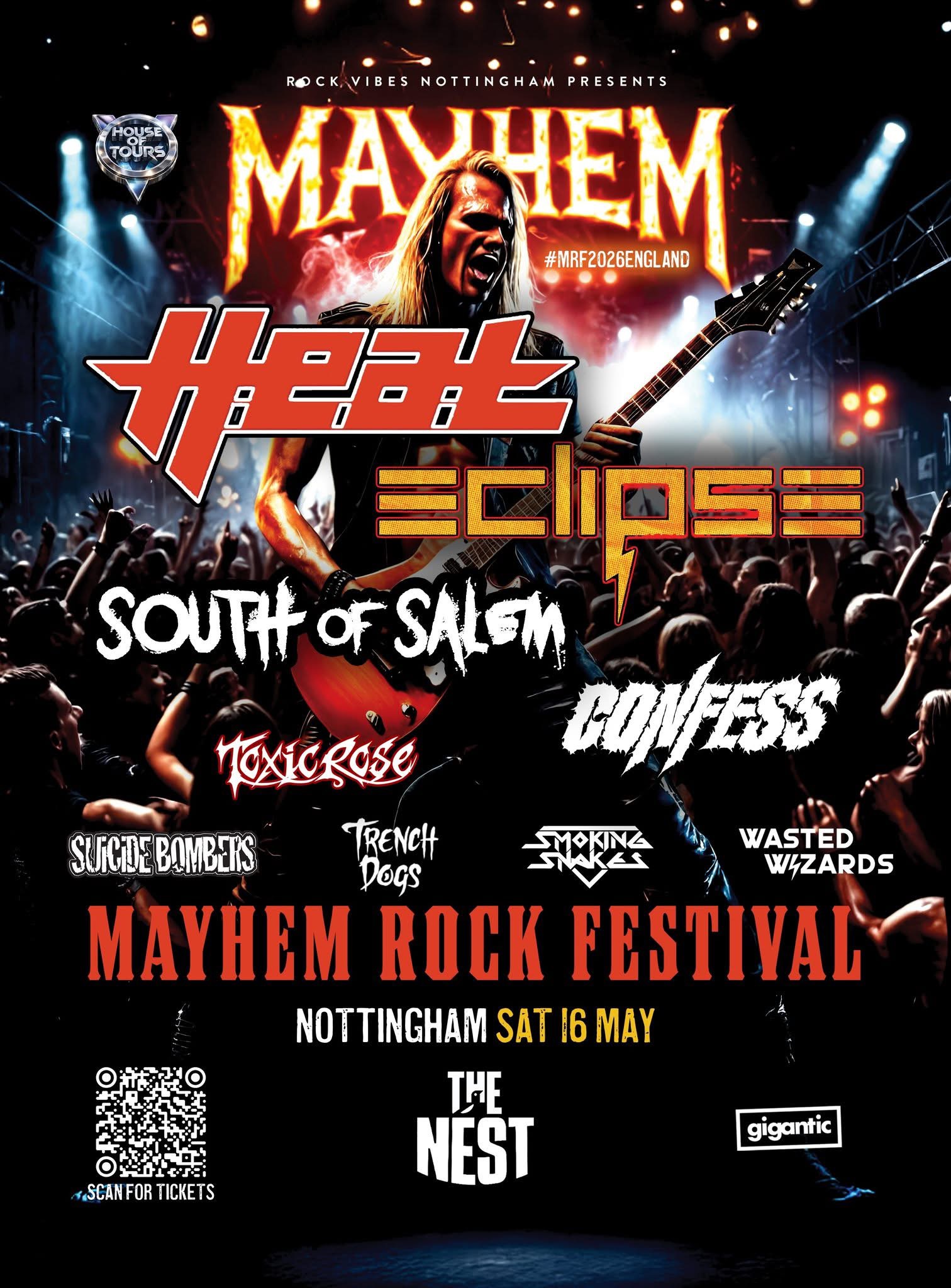 MAYHEM ROCK FESTIVAL ANNOUNCES EXPLOSIVE NOTTINGHAM SHOW WITH GLOBAL LIVE STREAM ACCESS