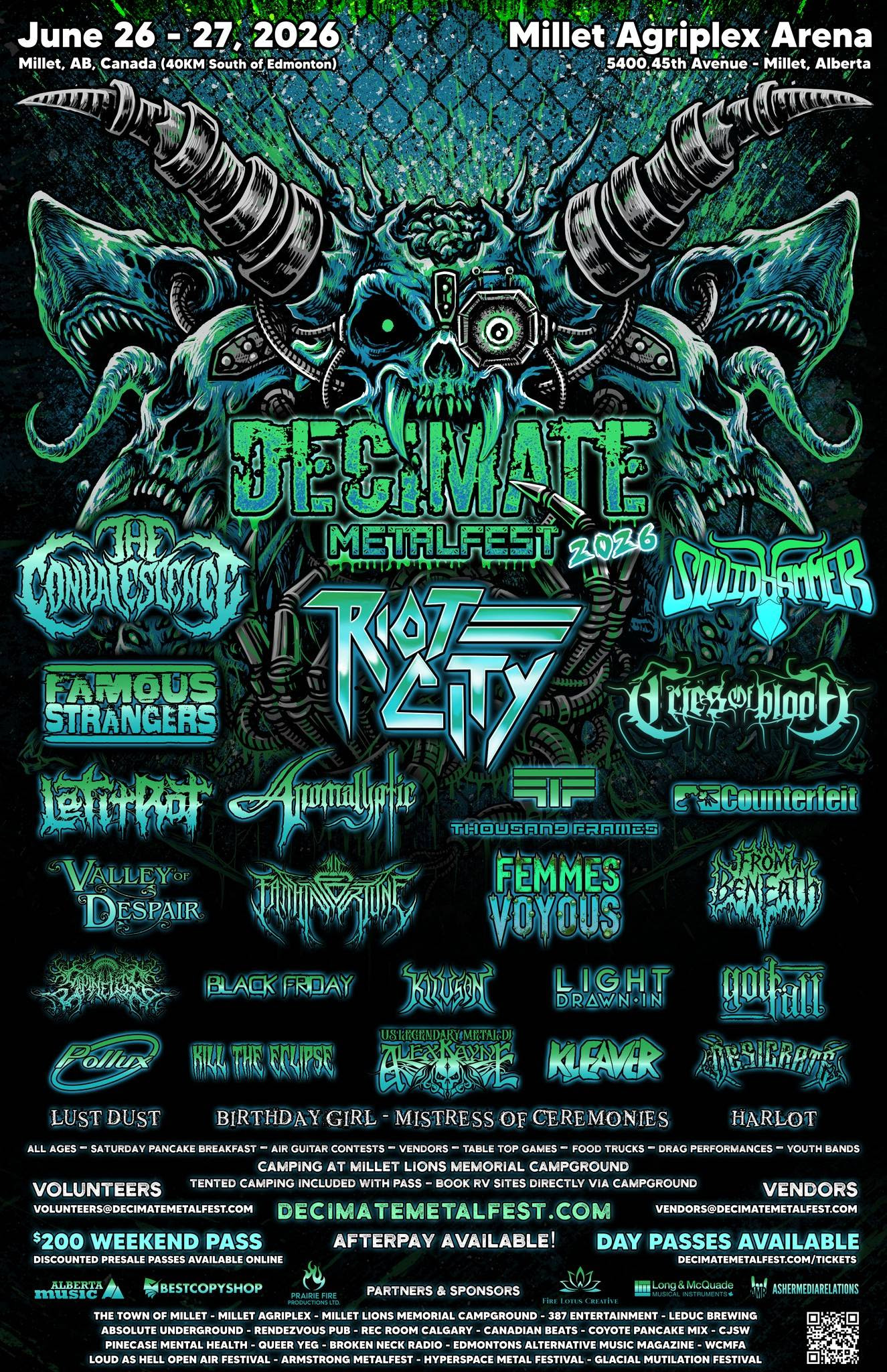 DECIMATE METALFEST (Millet, AB) Announces 2026 Lineup Changes