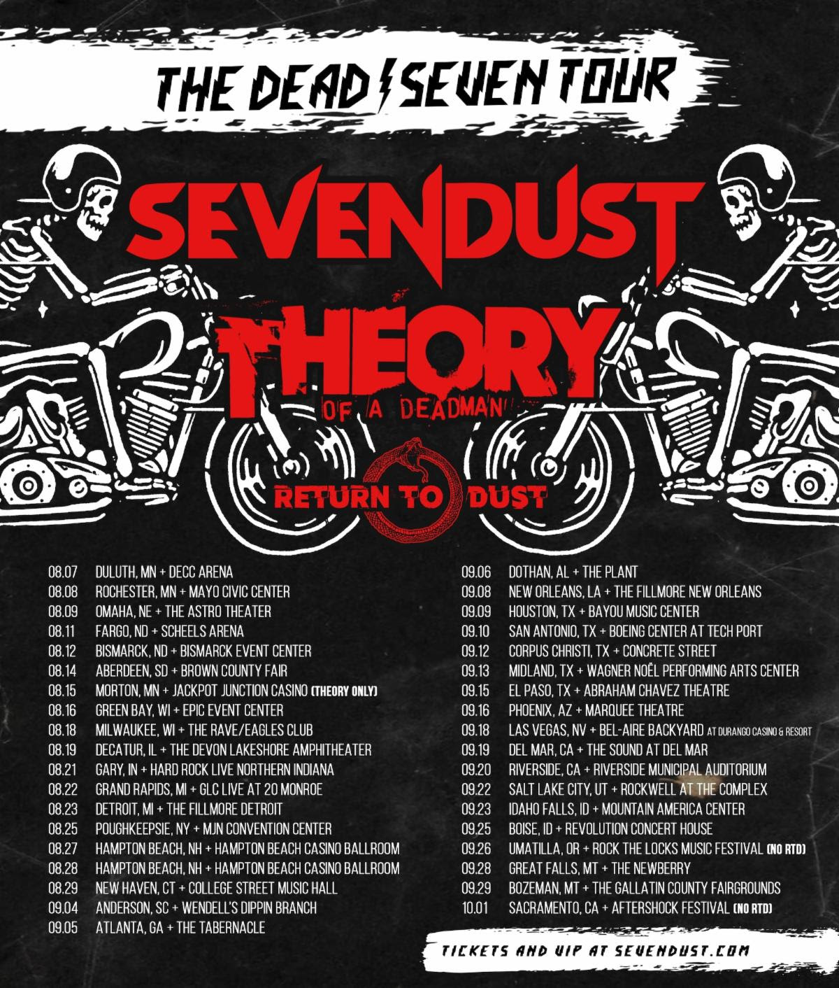 THEORY OF A DEADMAN AND SEVENDUST JOIN FORCES FOR 36-DATE CO-HEADLINE TOUR OF NORTH AMERICA 