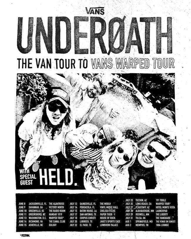 UNDEROATH Announces The Van Tour To Vans Warped Tour
